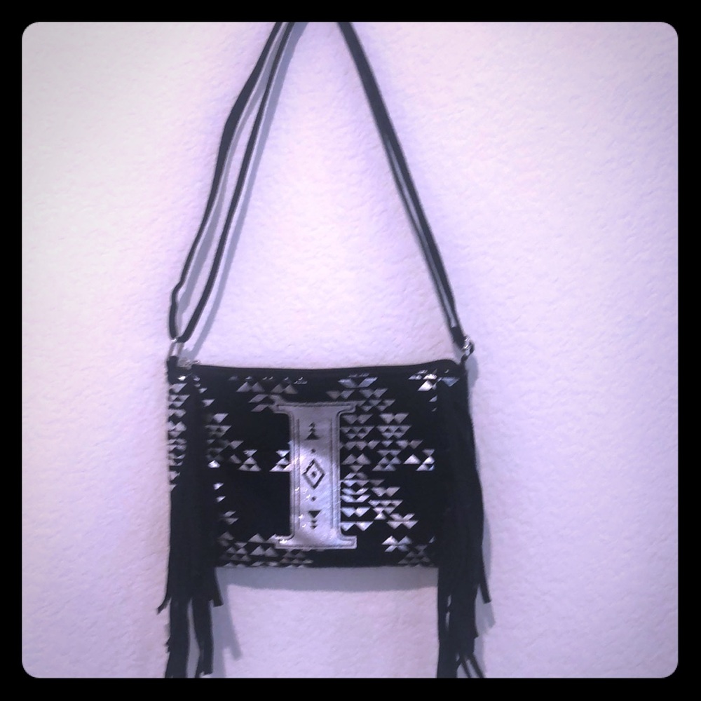 Girls Justice “I” Tribal Fringe Shoulder Purse
